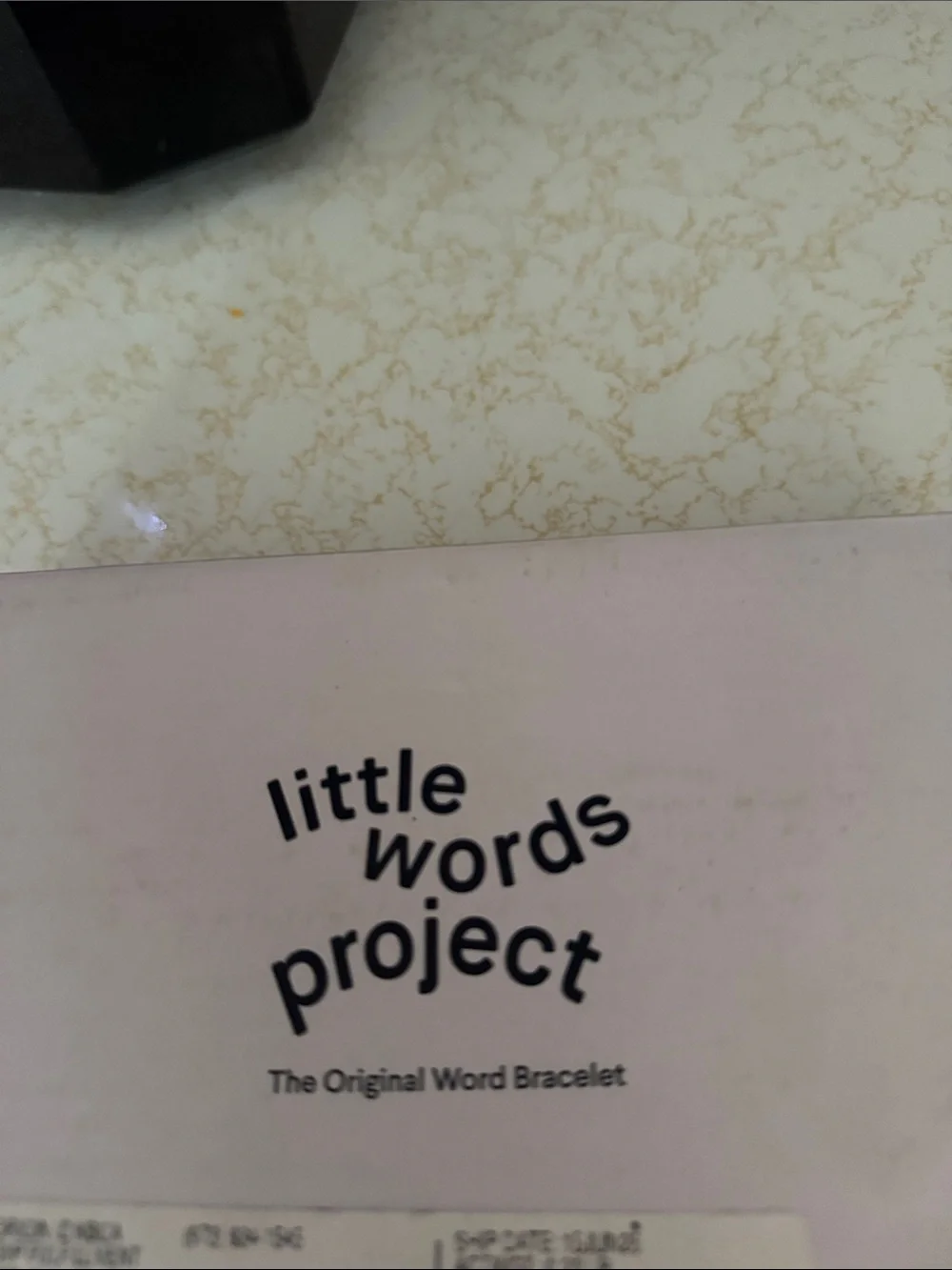 Little Words Project GIRL DAD Black Bead Bracelet